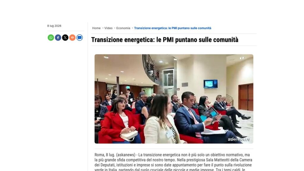 Quotidiano.net: Transizione energetica: le PMI puntano sulle comunità — rassegna stampa eGreen